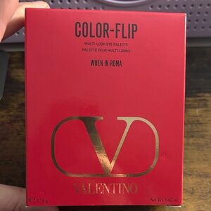 Valentino Color-Flip Eye Palette — Red with Gold Logo